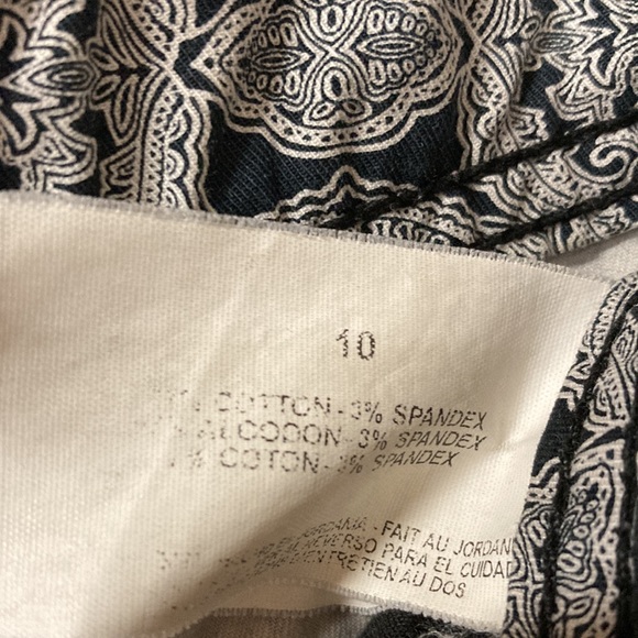 BANDOLINOBLU Black & Gray Batik Pattern Capris Pants Cotton & Spandex Size 10 - Picture 5 of 6